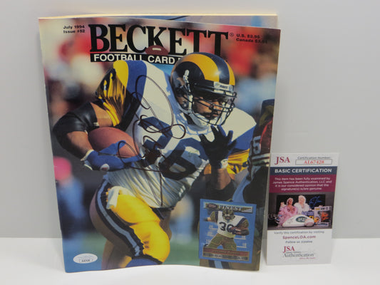 JEROME BETTIS SIGNED BECKETT FOOTBALL MAGAZINE LA RAMS JSA COA