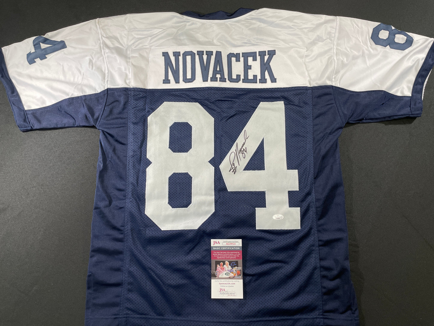 JAY NOVACEK DALLAS COWBOYS SIGNED THANKSGIVING JERSEY Wyoming JSA COA
