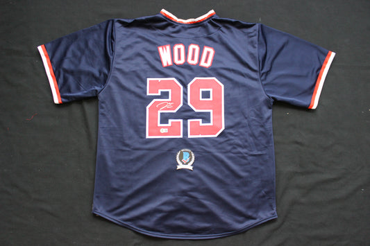 JAMES WOOD WASHINGTON NATIONALS SIGNED NAVY BLUE JERSEY BAS