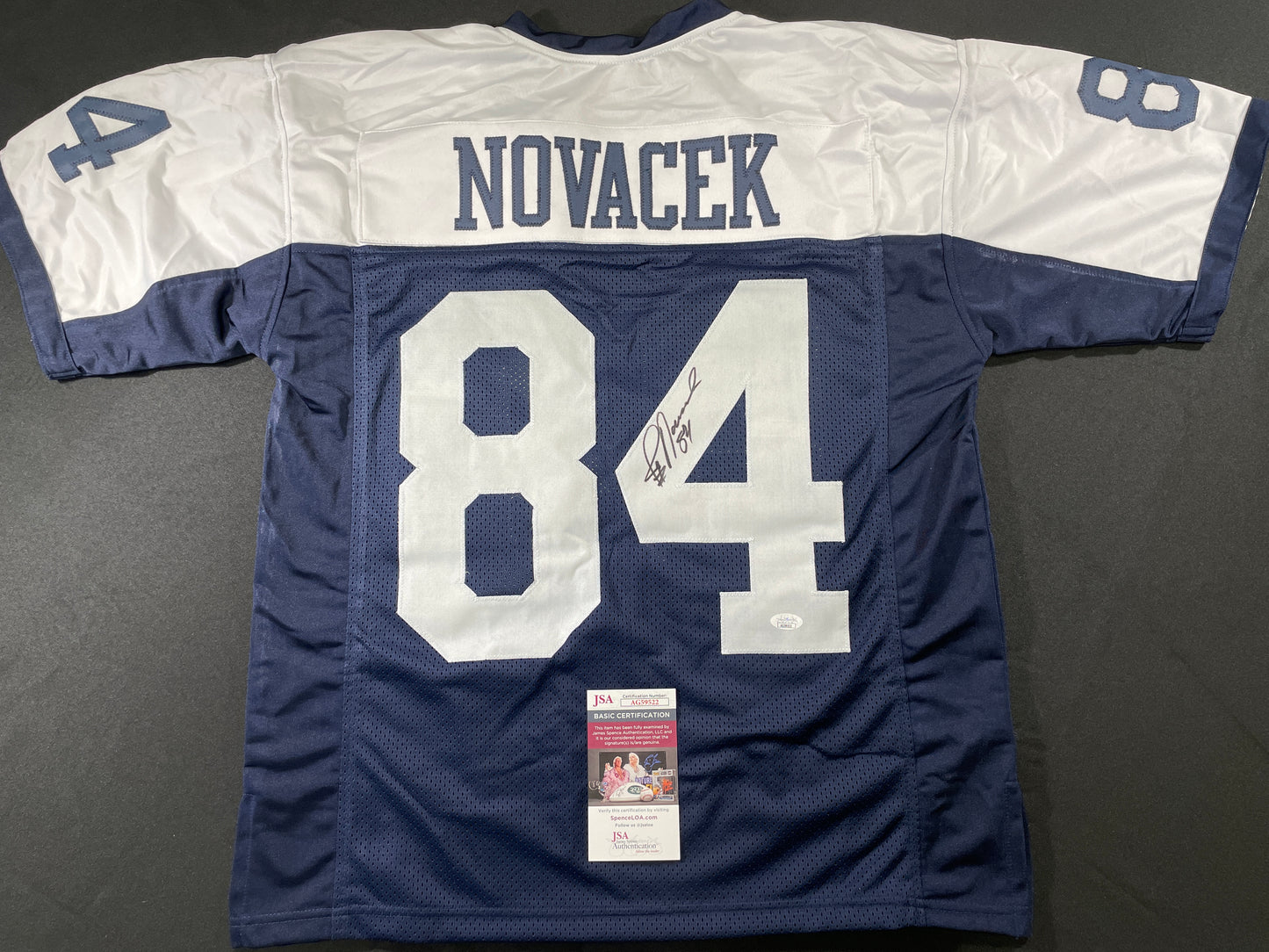 JAY NOVACEK DALLAS COWBOYS SIGNED THANKSGIVING JERSEY Wyoming JSA COA