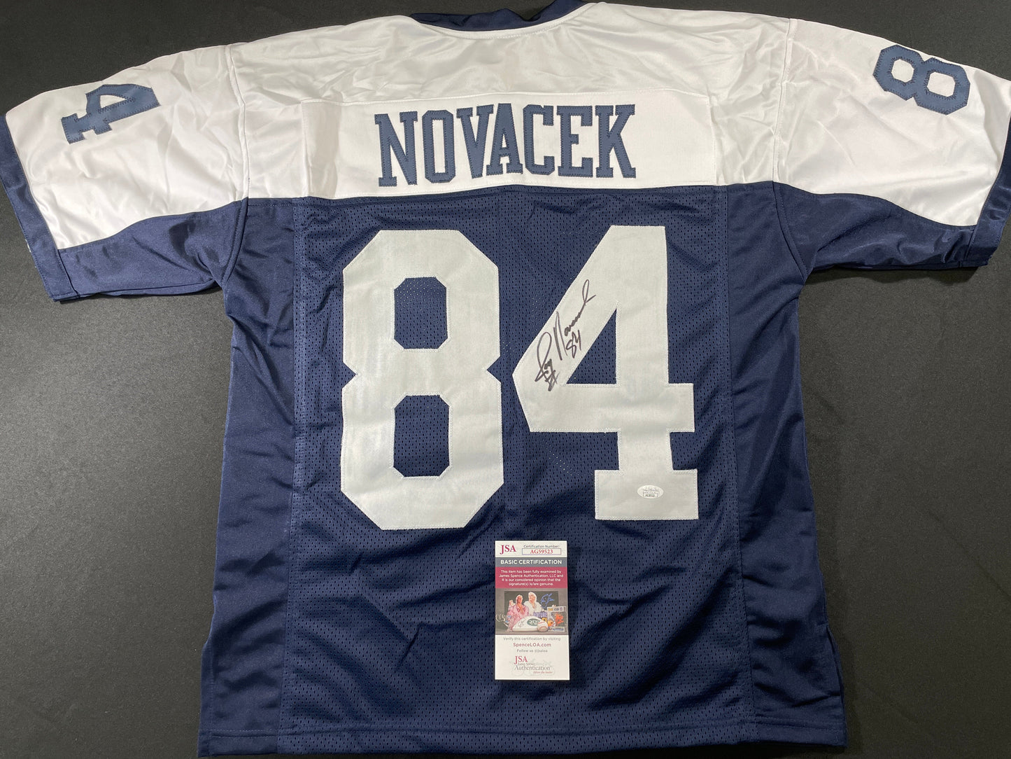 JAY NOVACEK DALLAS COWBOYS SIGNED THANKSGIVING JERSEY Wyoming JSA COA