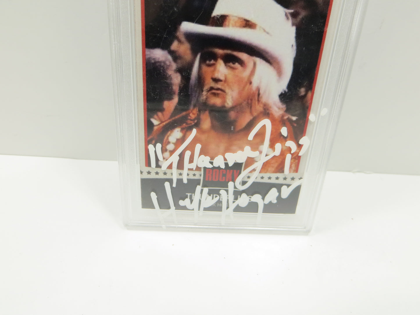 HULK HOGAN SIGNED Thunderlips ROCKY III SLAB JSA COA WWE
