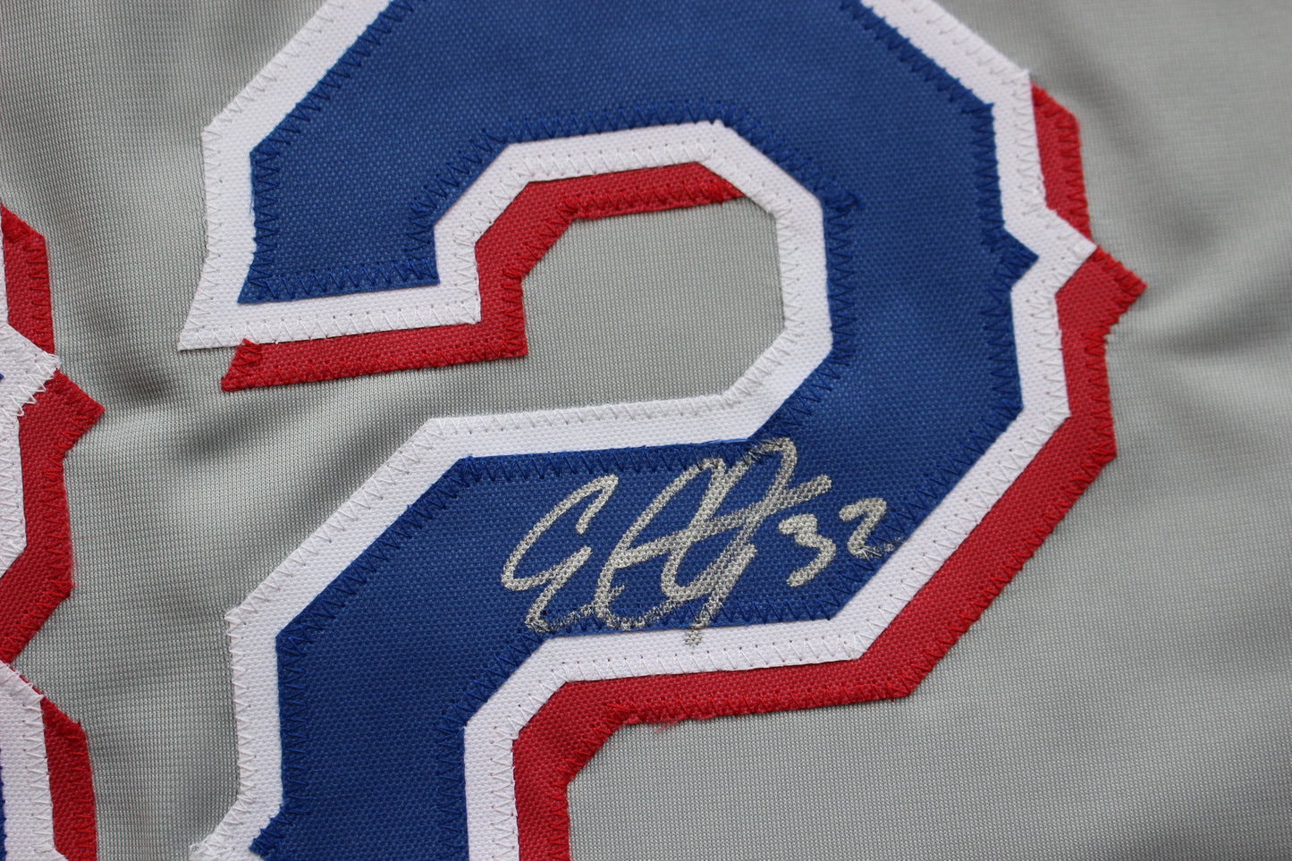EVAN CARTER TEXAS RANGERS SIGNED BASEBALL GREY JERSEY BAS COA