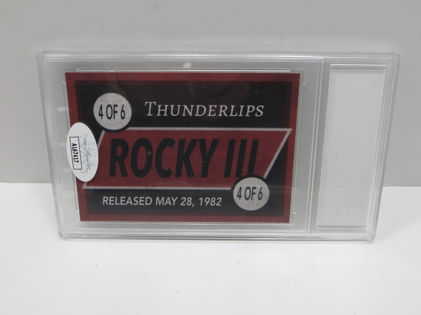 HULK HOGAN SIGNED Thunderlips ROCKY III SLAB JSA COA WWE