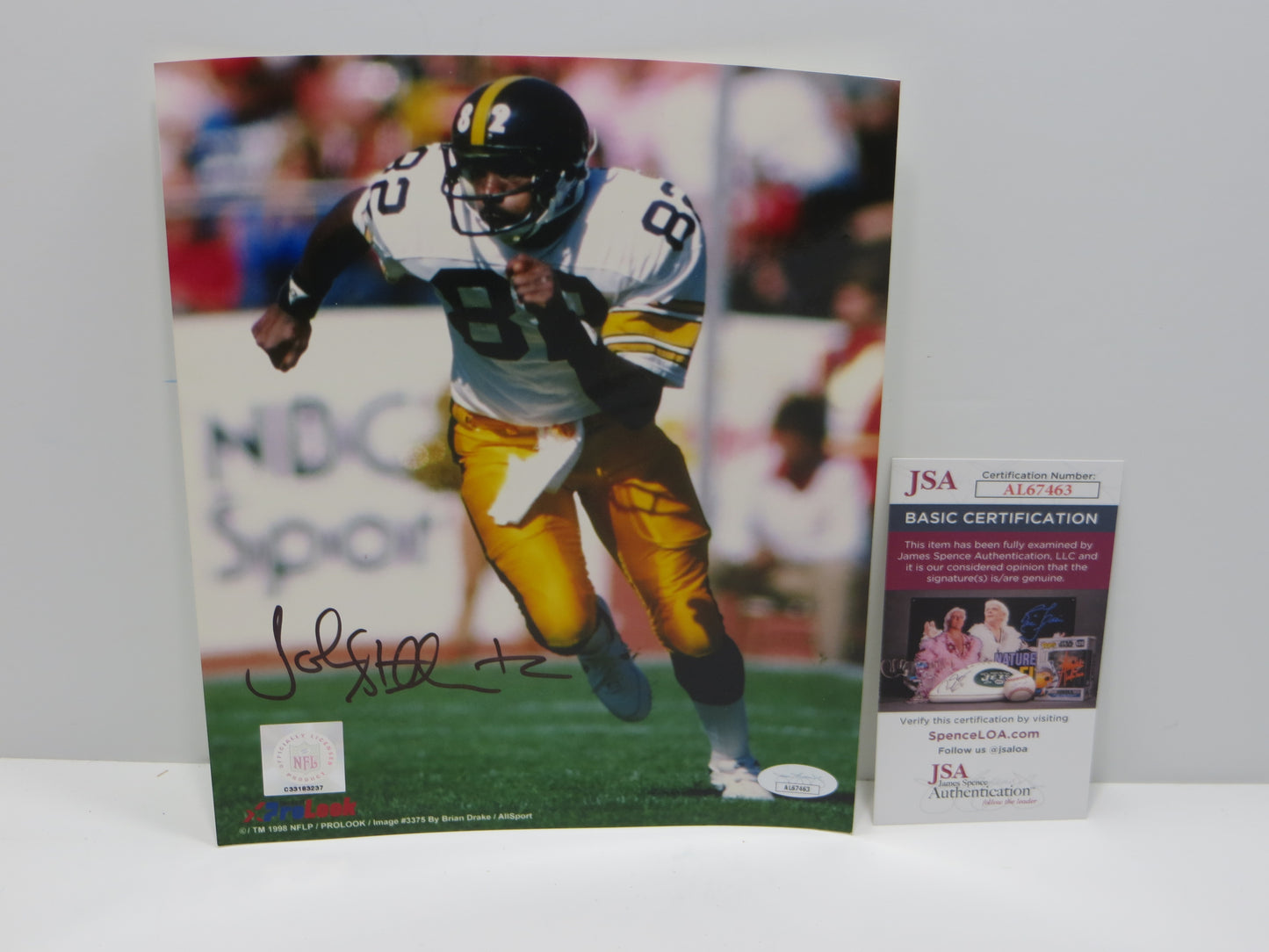 JOHN STALLWORTH PITTSBURGH STEELERS SIGNED 8x10 PHOTO JSA COA