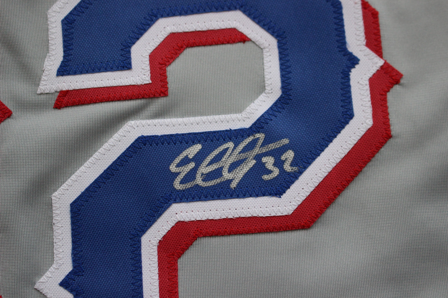 EVAN CARTER TEXAS RANGERS SIGNED BASEBALL GREY JERSEY BAS COA