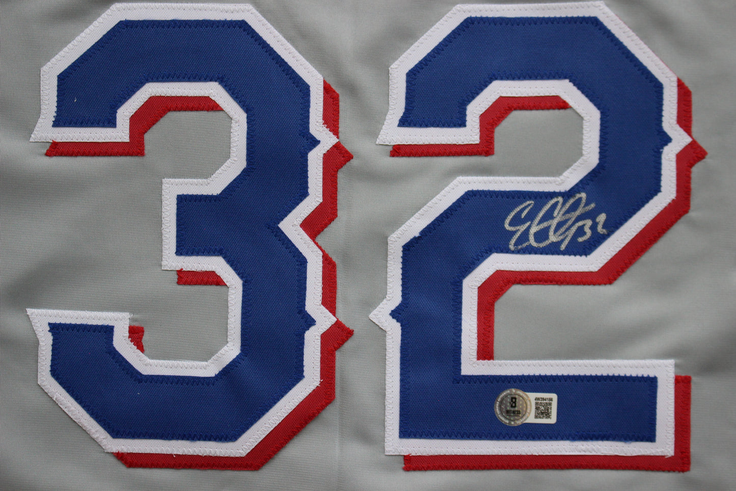 EVAN CARTER TEXAS RANGERS SIGNED BASEBALL GREY JERSEY BAS COA