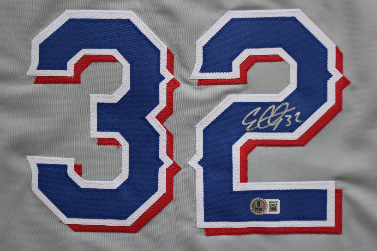 EVAN CARTER TEXAS RANGERS SIGNED BASEBALL GREY JERSEY BAS COA