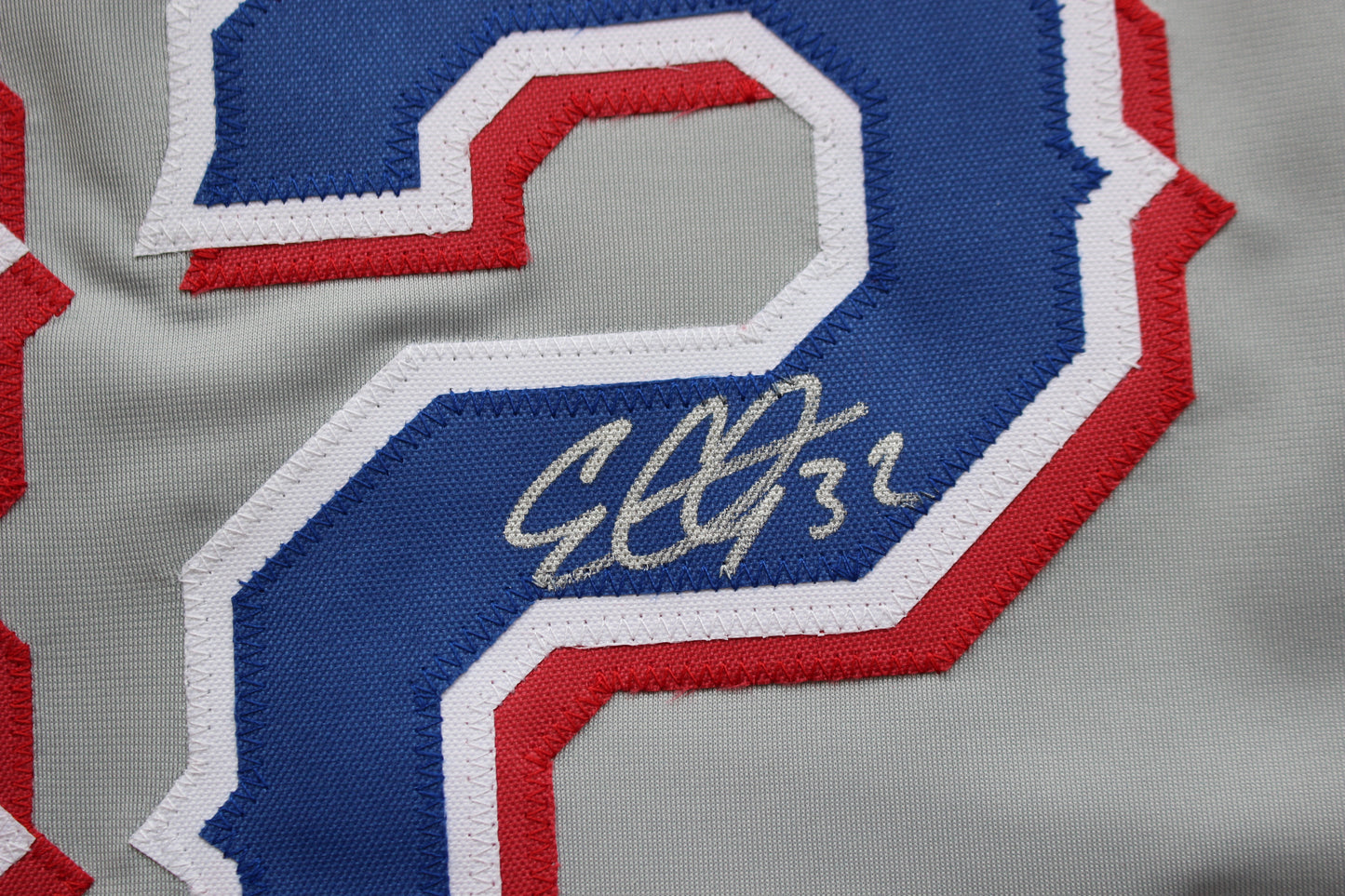 EVAN CARTER TEXAS RANGERS SIGNED BASEBALL GREY JERSEY BAS COA