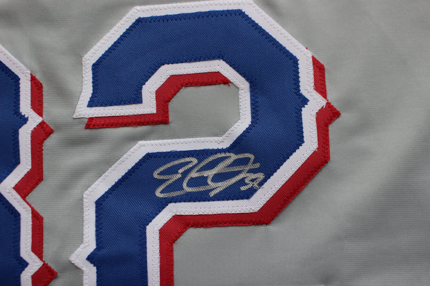EVAN CARTER TEXAS RANGERS SIGNED BASEBALL GREY JERSEY BAS COA