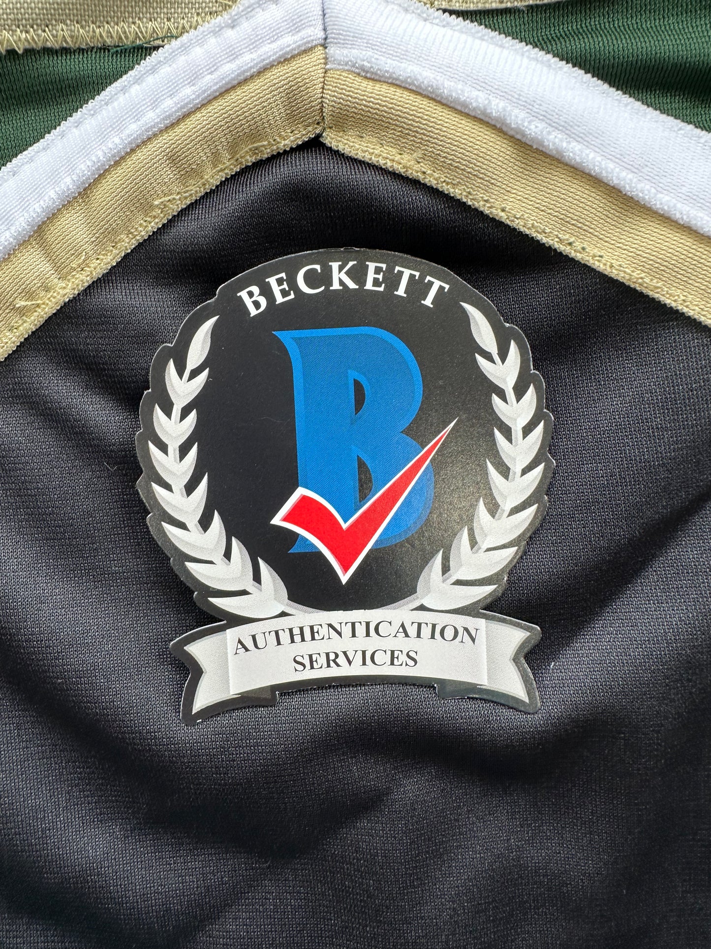 BRETT HULL SIGNED GREEN HOCKEY JERSEY Dallas Stars BAS