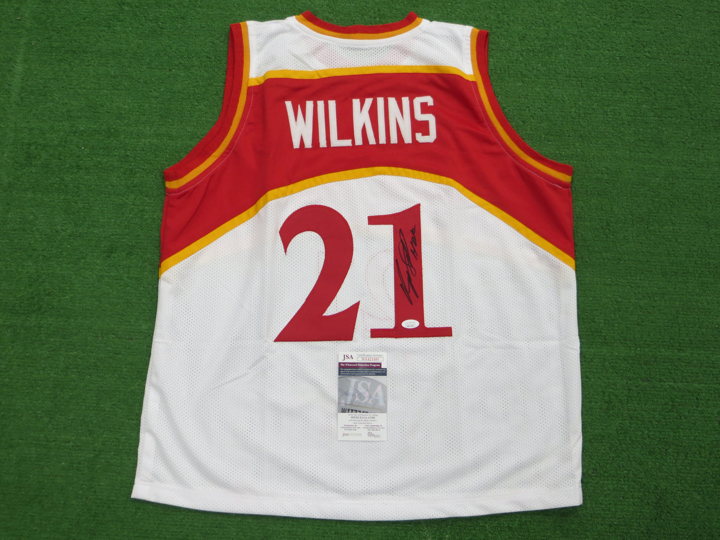 DOMINIQUE WILKINS ATLANTA HAWKS SIGNED JERSEY JSA COA