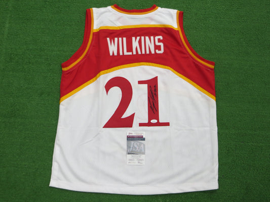 DOMINIQUE WILKINS ATLANTA HAWKS SIGNED JERSEY JSA COA