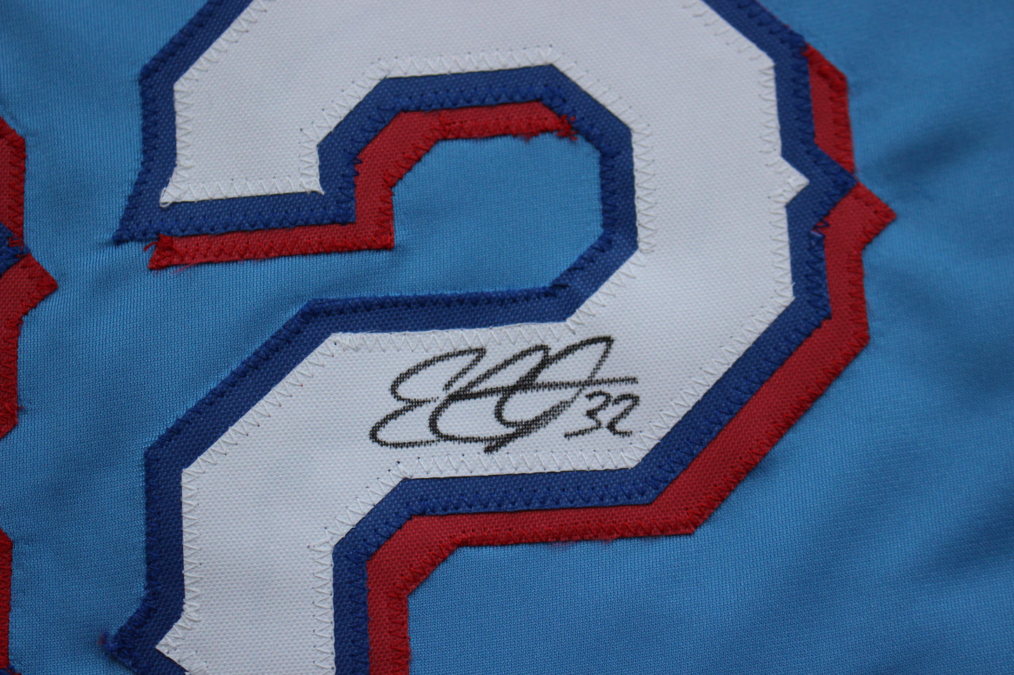 EVAN CARTER TEXAS RANGERS SIGNED ALT LIGHT BLUE JERSET BAS COA