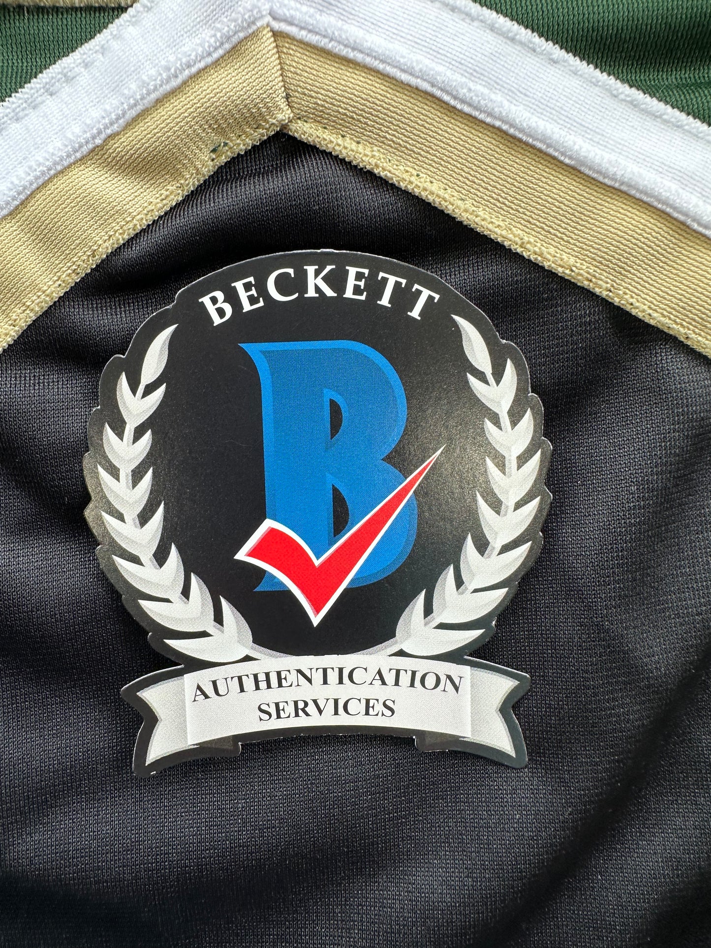 BRETT HULL SIGNED GREEN HOCKEY JERSEY Dallas Stars BAS