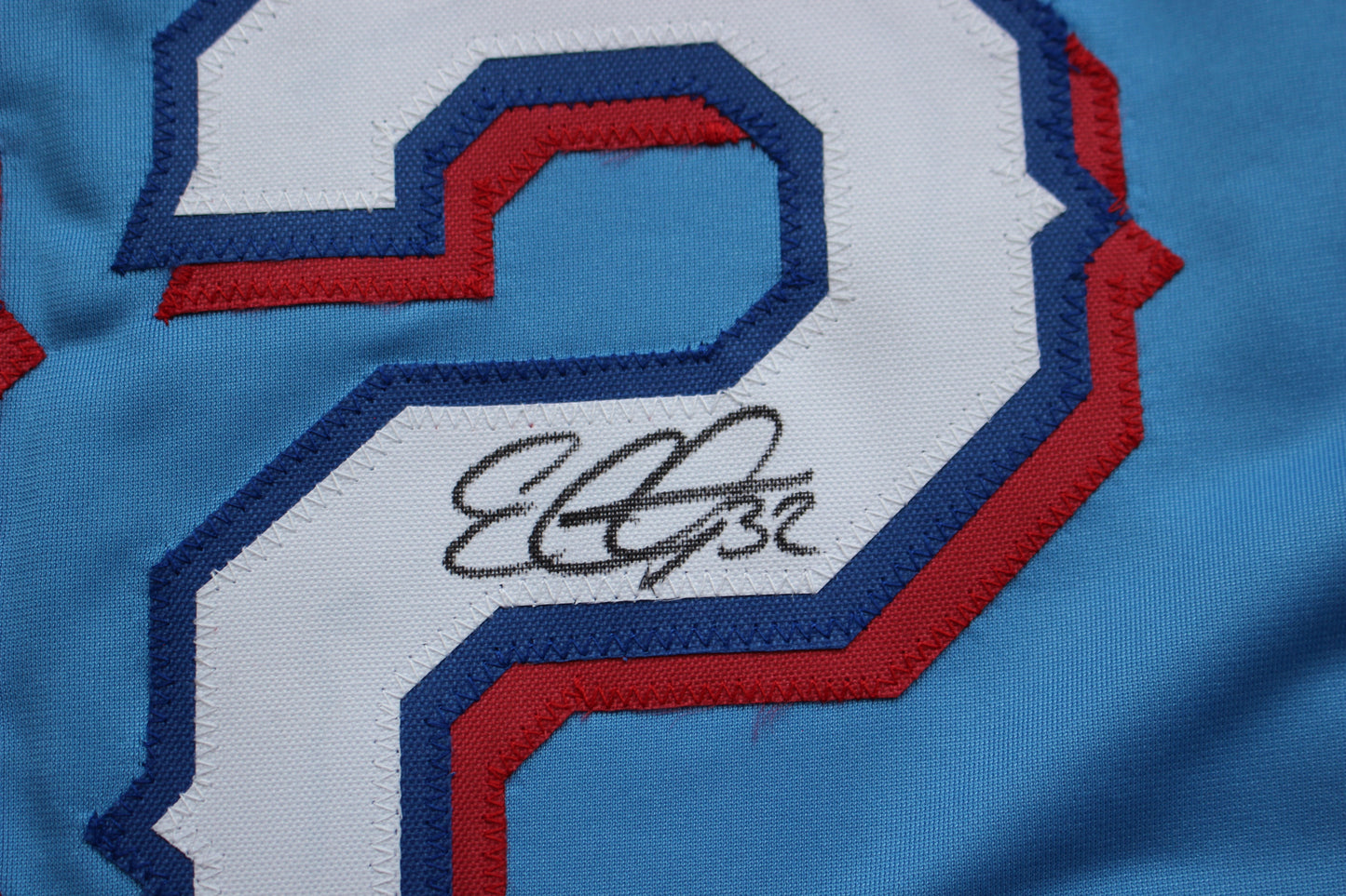 EVAN CARTER TEXAS RANGERS SIGNED ALT LIGHT BLUE JERSET BAS COA