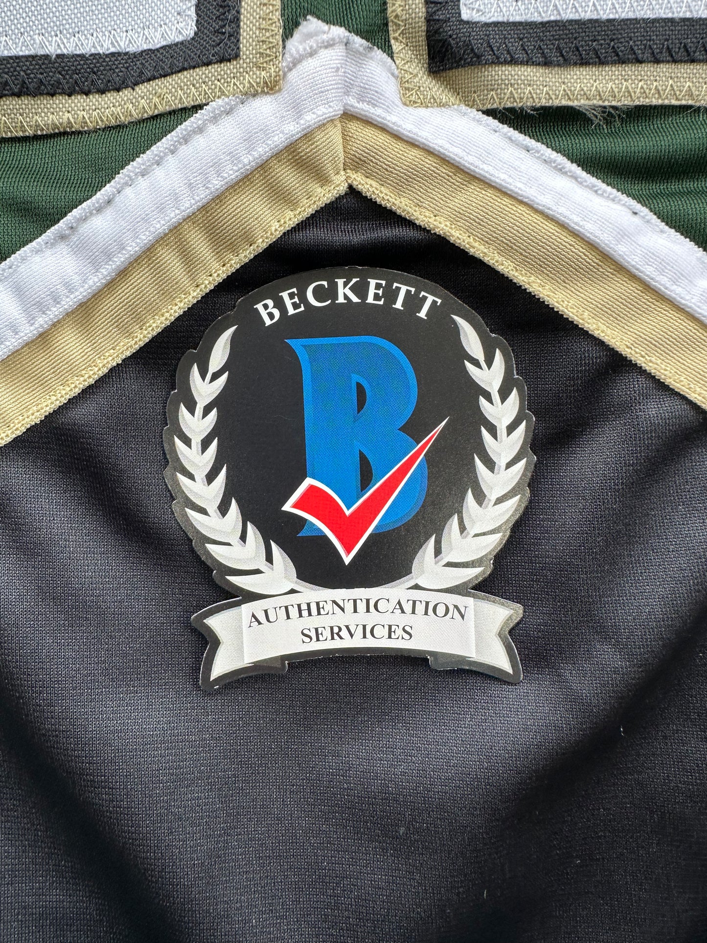 BRETT HULL SIGNED GREEN HOCKEY JERSEY Dallas Stars BAS