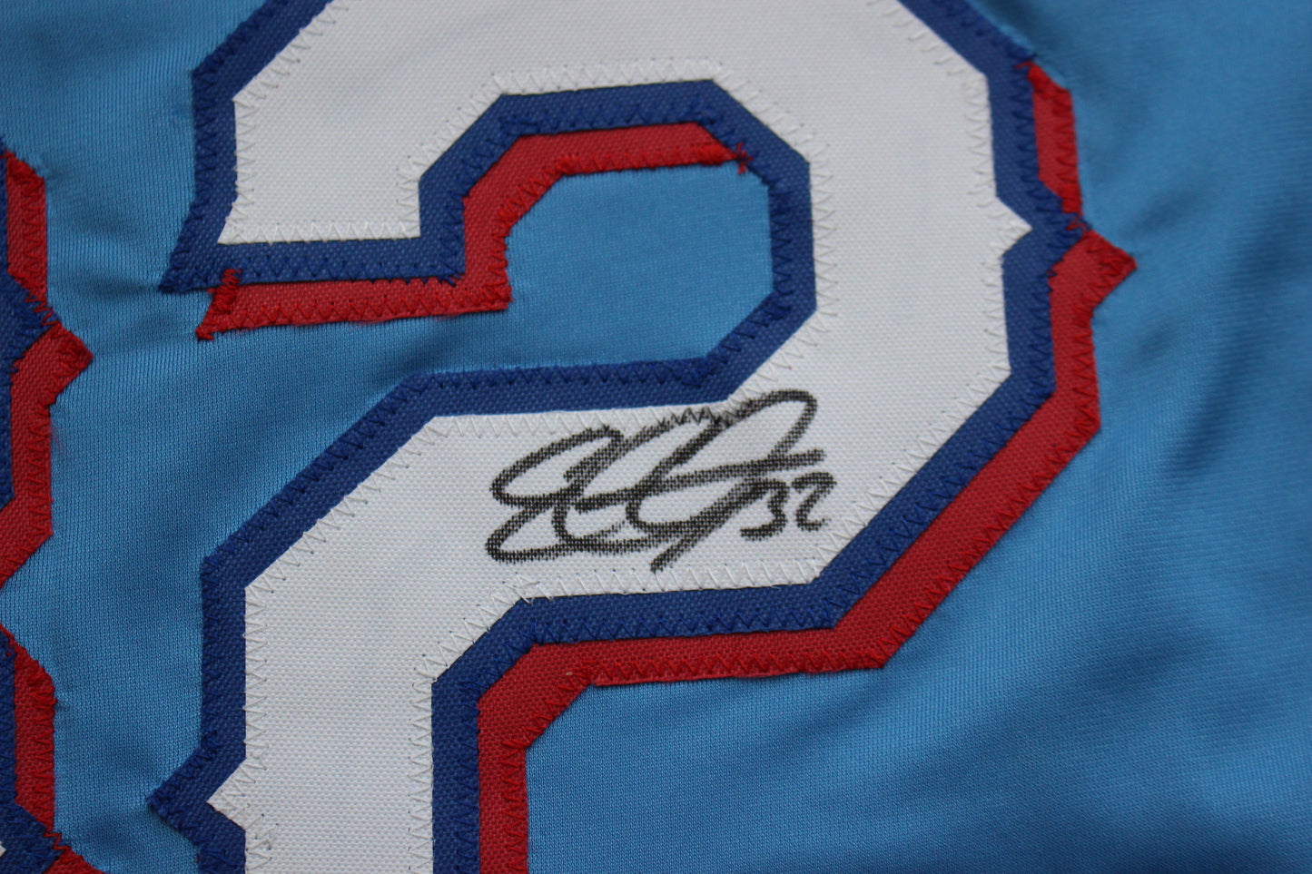 EVAN CARTER TEXAS RANGERS SIGNED ALT LIGHT BLUE JERSET BAS COA