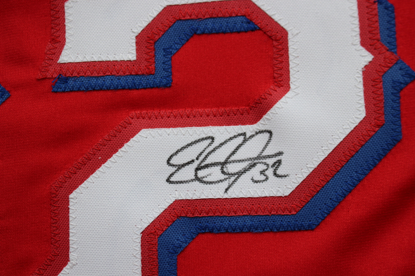 EVAN CARTER TEXAS RANGERS SIGNED RED JERSEY BAS COA