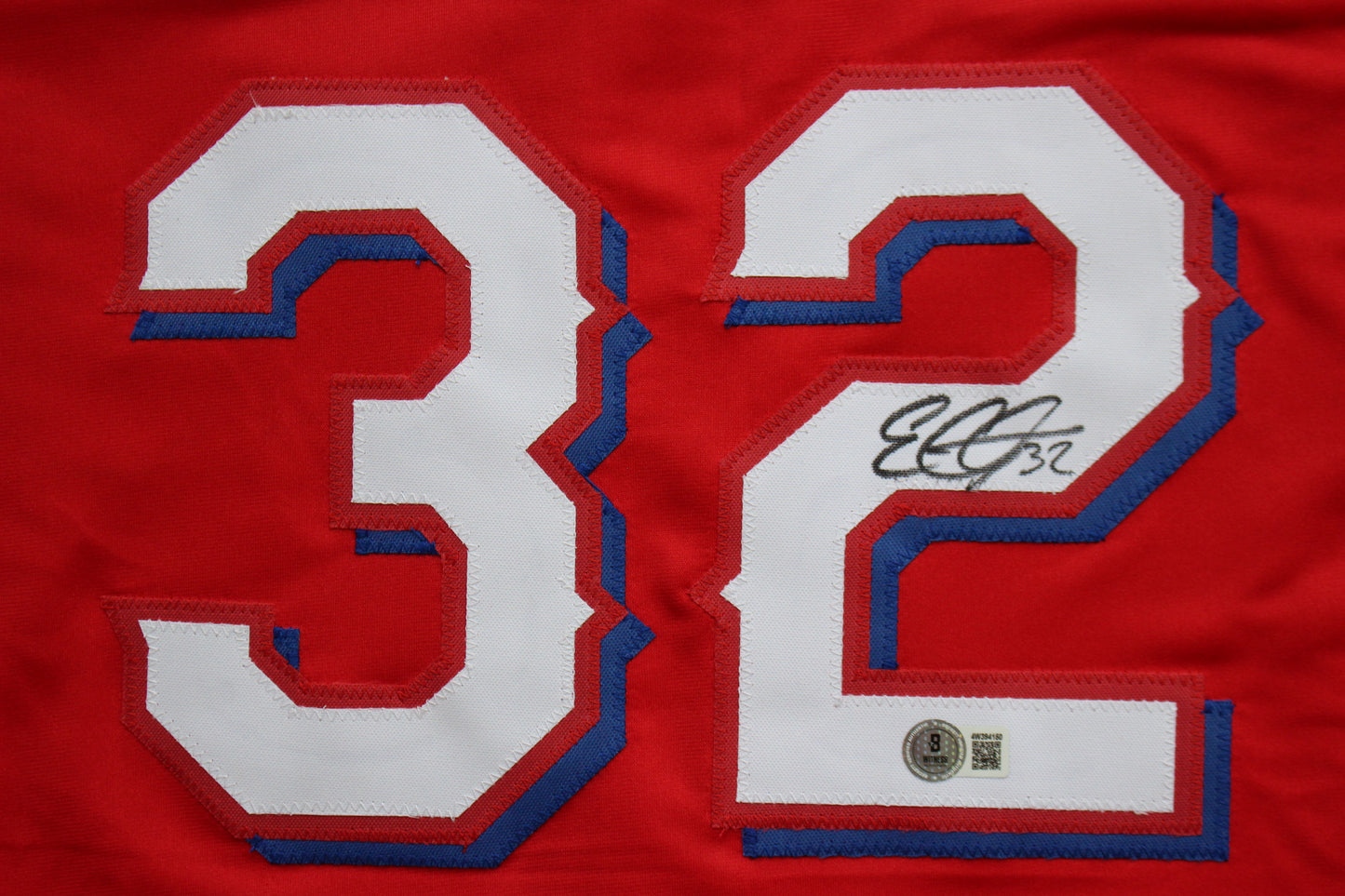 EVAN CARTER TEXAS RANGERS SIGNED RED JERSEY BAS COA
