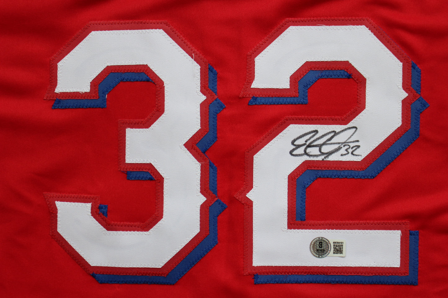 EVAN CARTER TEXAS RANGERS SIGNED RED JERSEY BAS COA