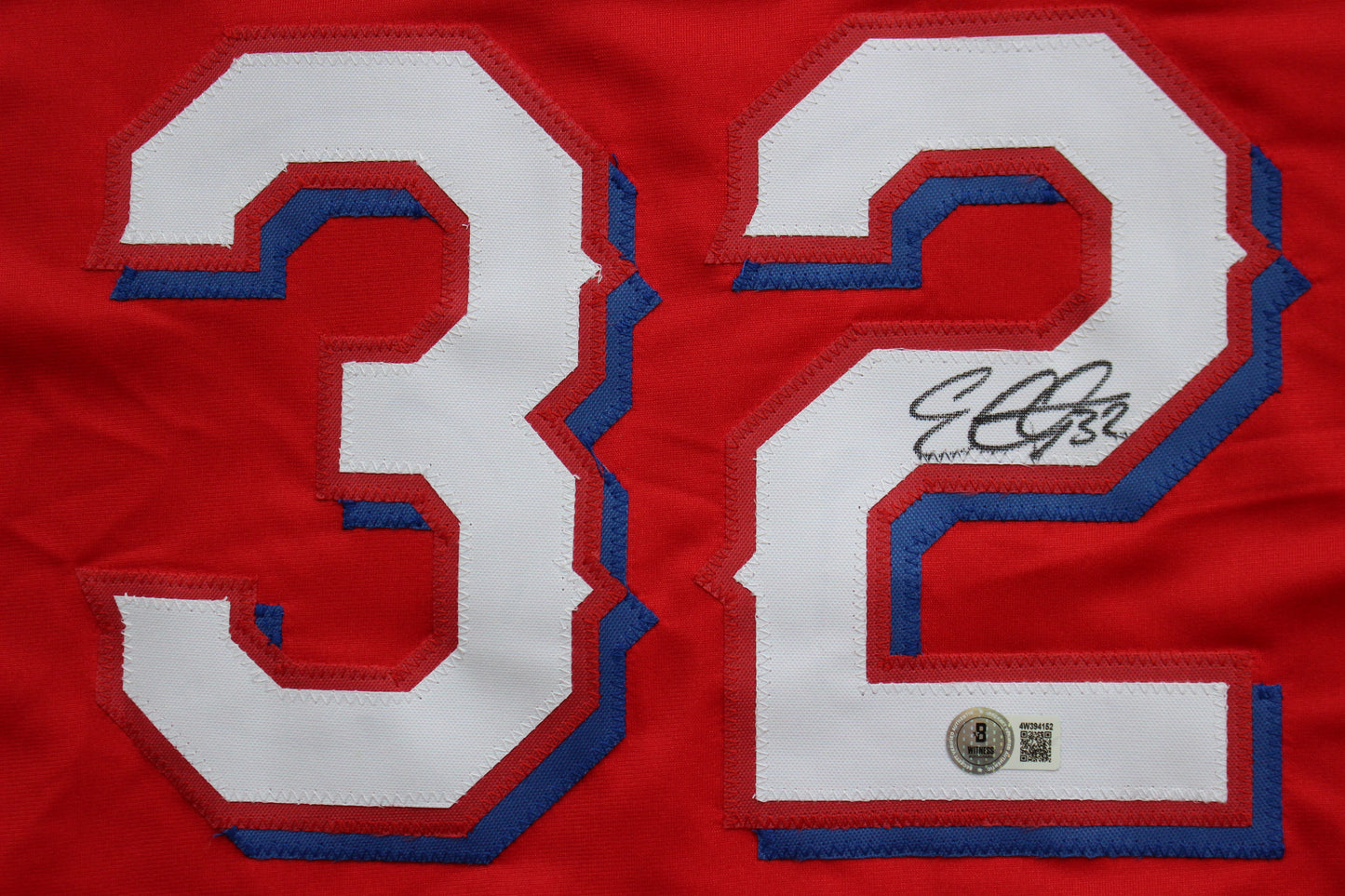 EVAN CARTER TEXAS RANGERS SIGNED RED JERSEY BAS COA