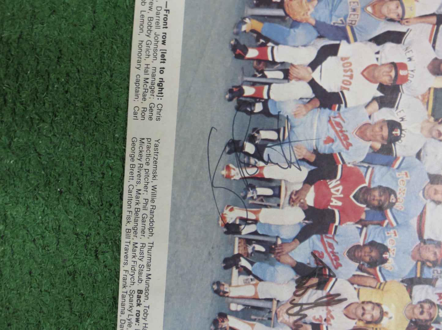 GEORGE BRETT BOBBY GRICH SIGNED ROYALS ORIOLES 1976 AL All-Star Team JSA COA