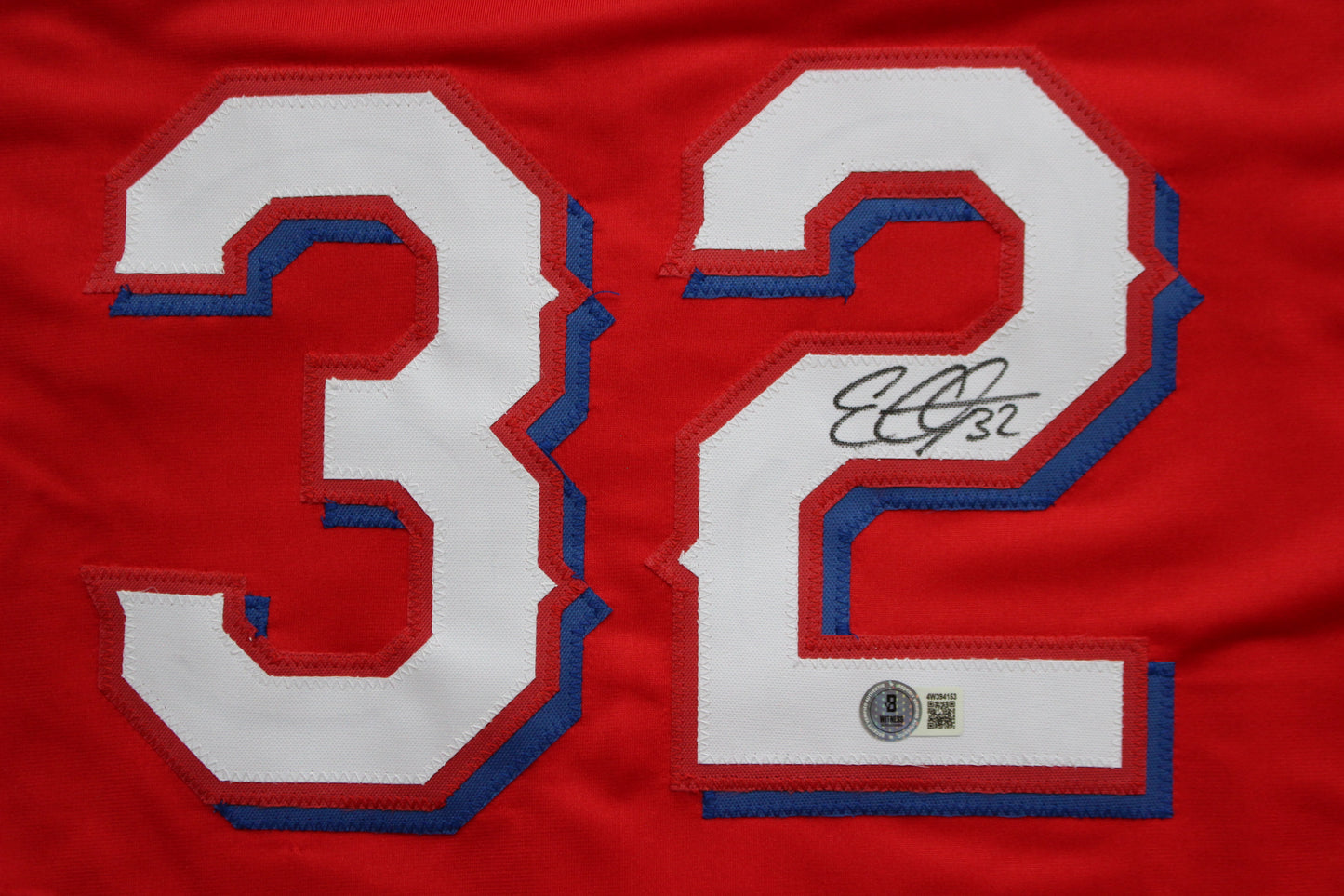 EVAN CARTER TEXAS RANGERS SIGNED RED JERSEY BAS COA