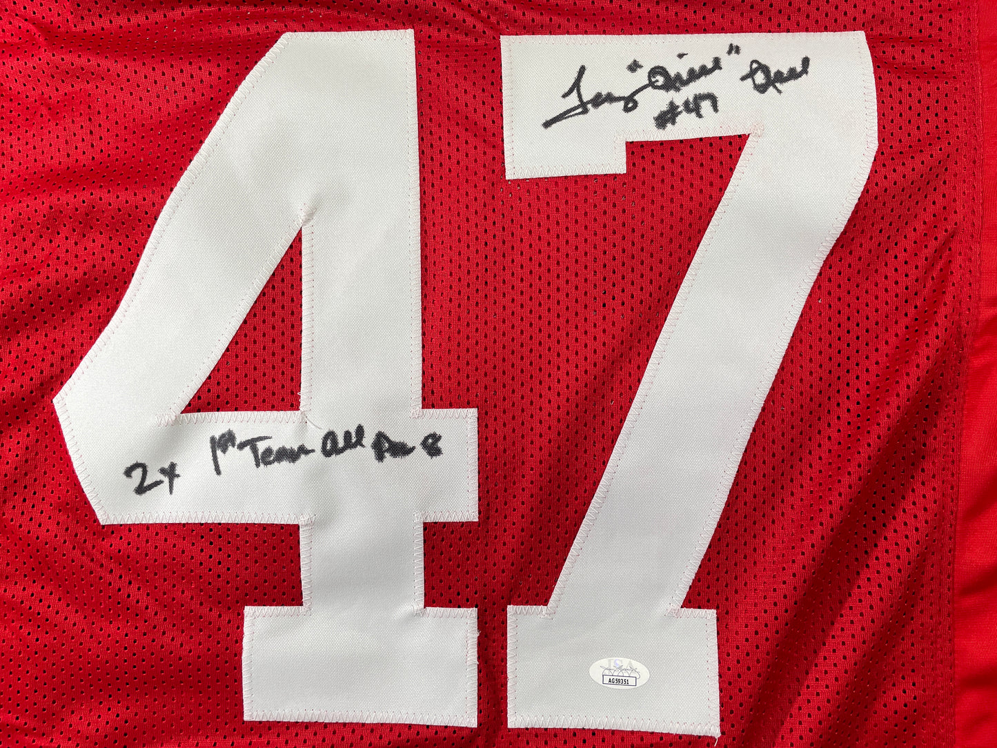 TONY HILL STANFORD CARDINAL SIGNED JERSEY Cowboys w/2x1stTeamAllPac8 JSA