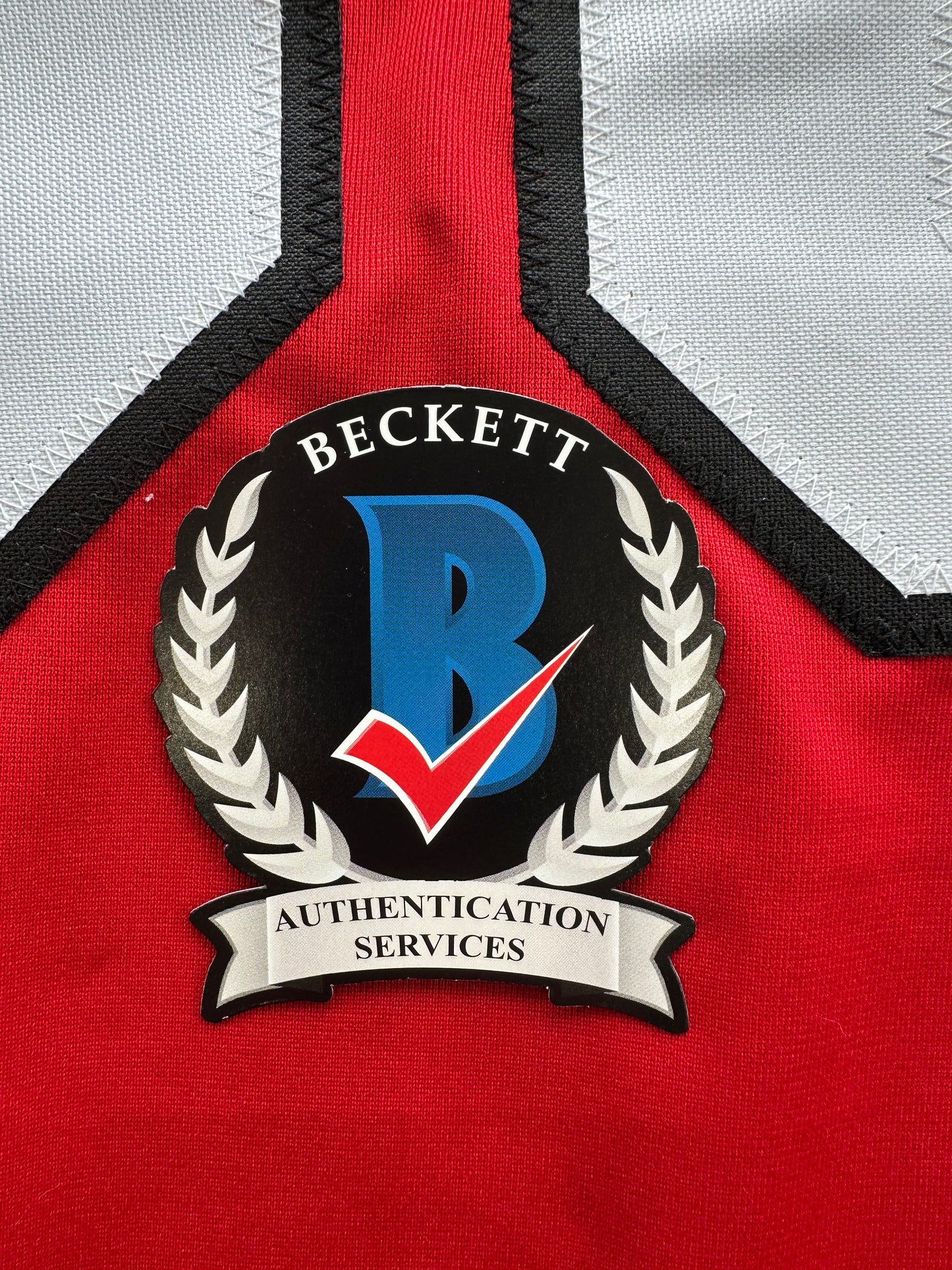 ED BELFOUR SIGNED RED Chicago Black Hawks Jersey BAS