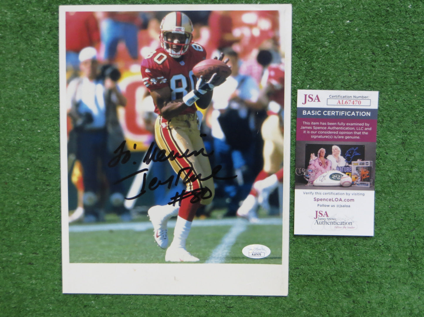 JERRY RICE SAN FRANCISCO 49ers SIGNED 8x10 PHOTO JSA COA – Dallas Card Show
