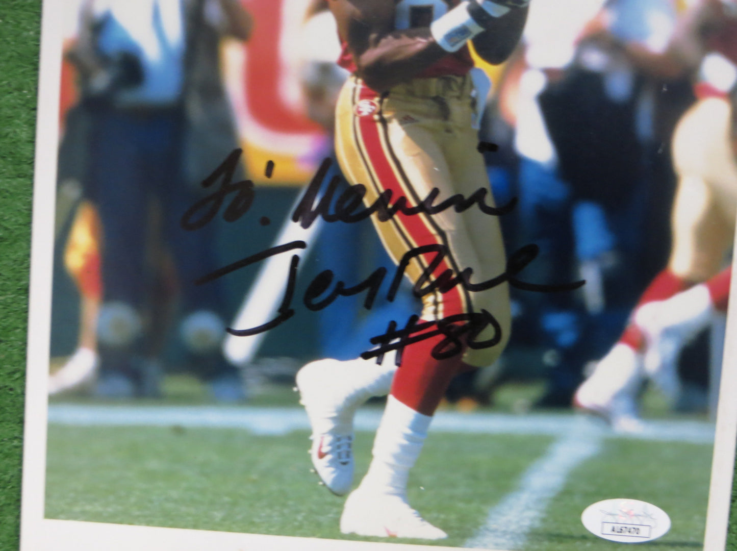 JERRY RICE SAN FRANCISCO 49ers SIGNED 8x10 PHOTO JSA COA