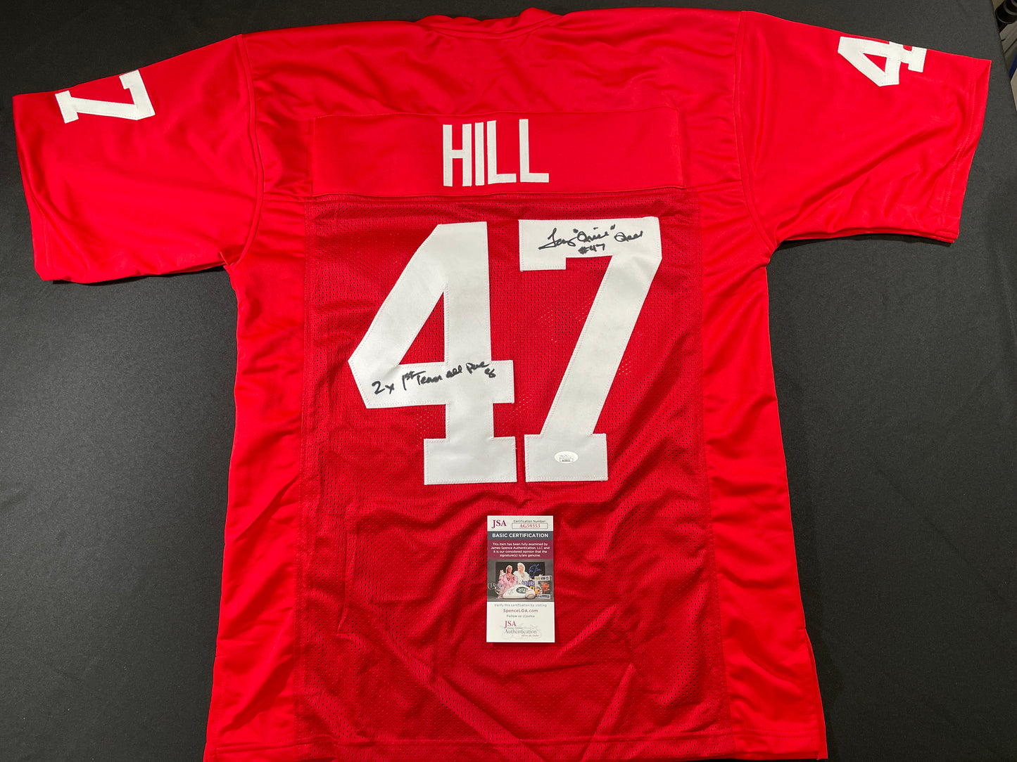 TONY HILL STANFORD CARDINAL SIGNED JERSEY Cowboys w/2x1stTeamAllPac8 JSA