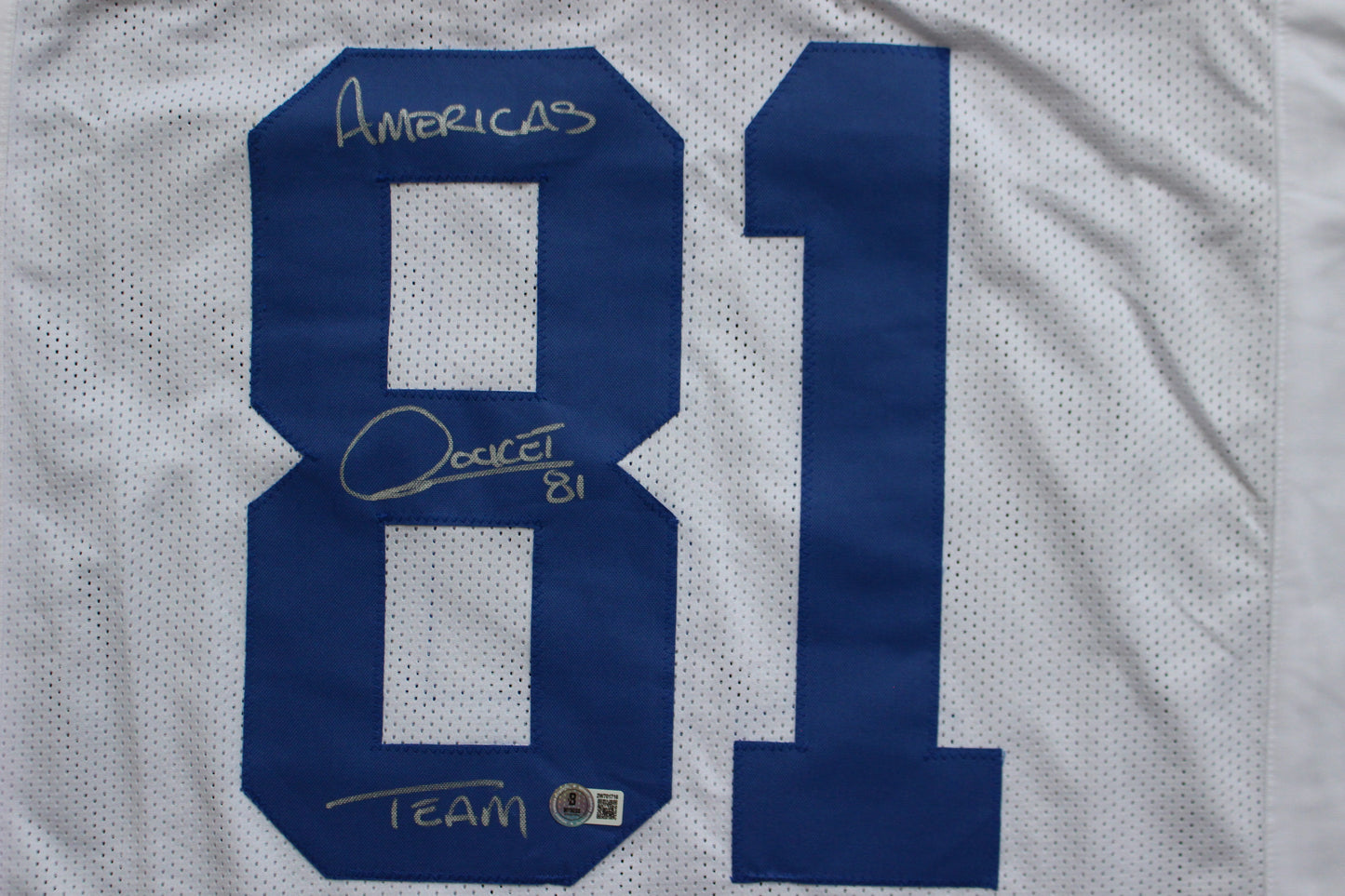 ROCKET ISMAIL DALLAS COWOYS SIGNED HOME JERSEY w/AMERICAS TEAM BAS
