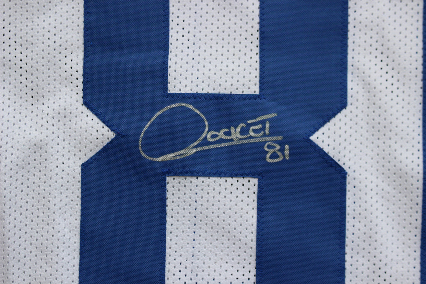 ROCKET ISMAIL DALLAS COWOYS SIGNED HOME JERSEY w/AMERICAS TEAM BAS