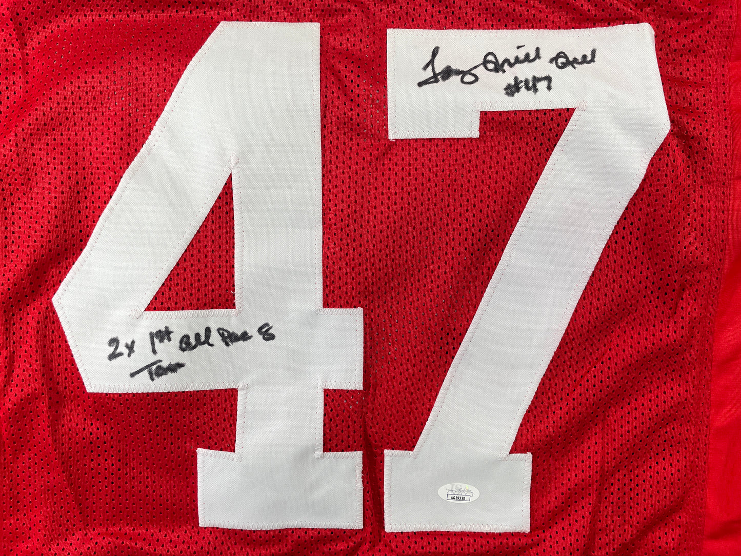 TONY HILL STANFORD CARDINAL SIGNED JERSEY Cowboys w/2x1stTeamAllPac8 JSA