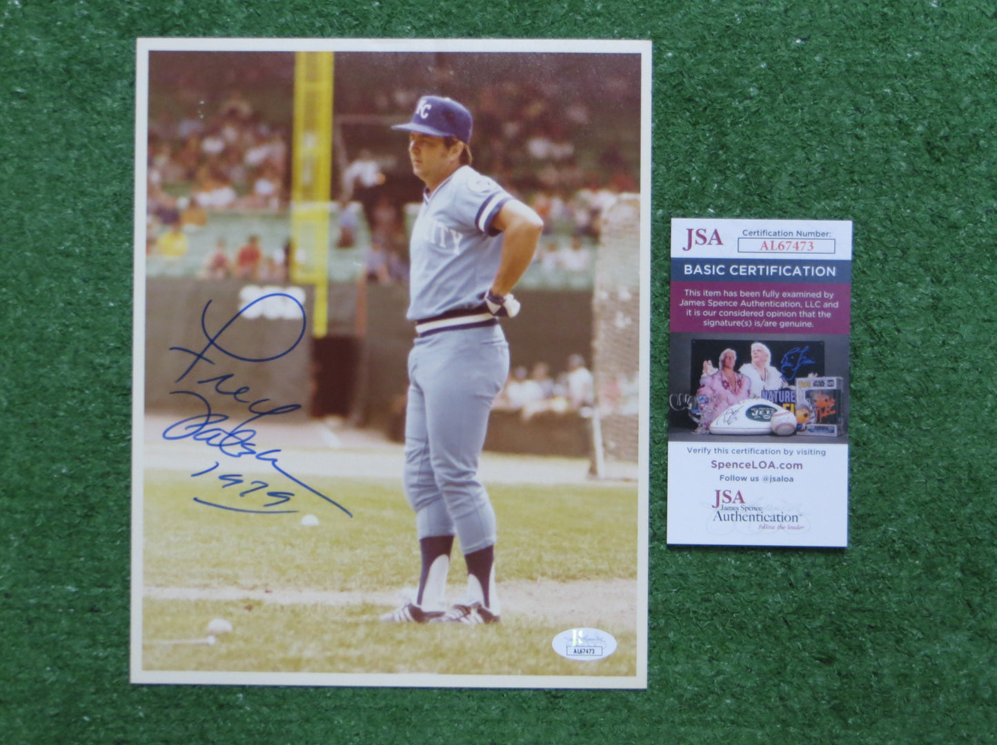 FRED PATEK KANSAS CITY ROYALS SIGNED PHOTO JSA COA