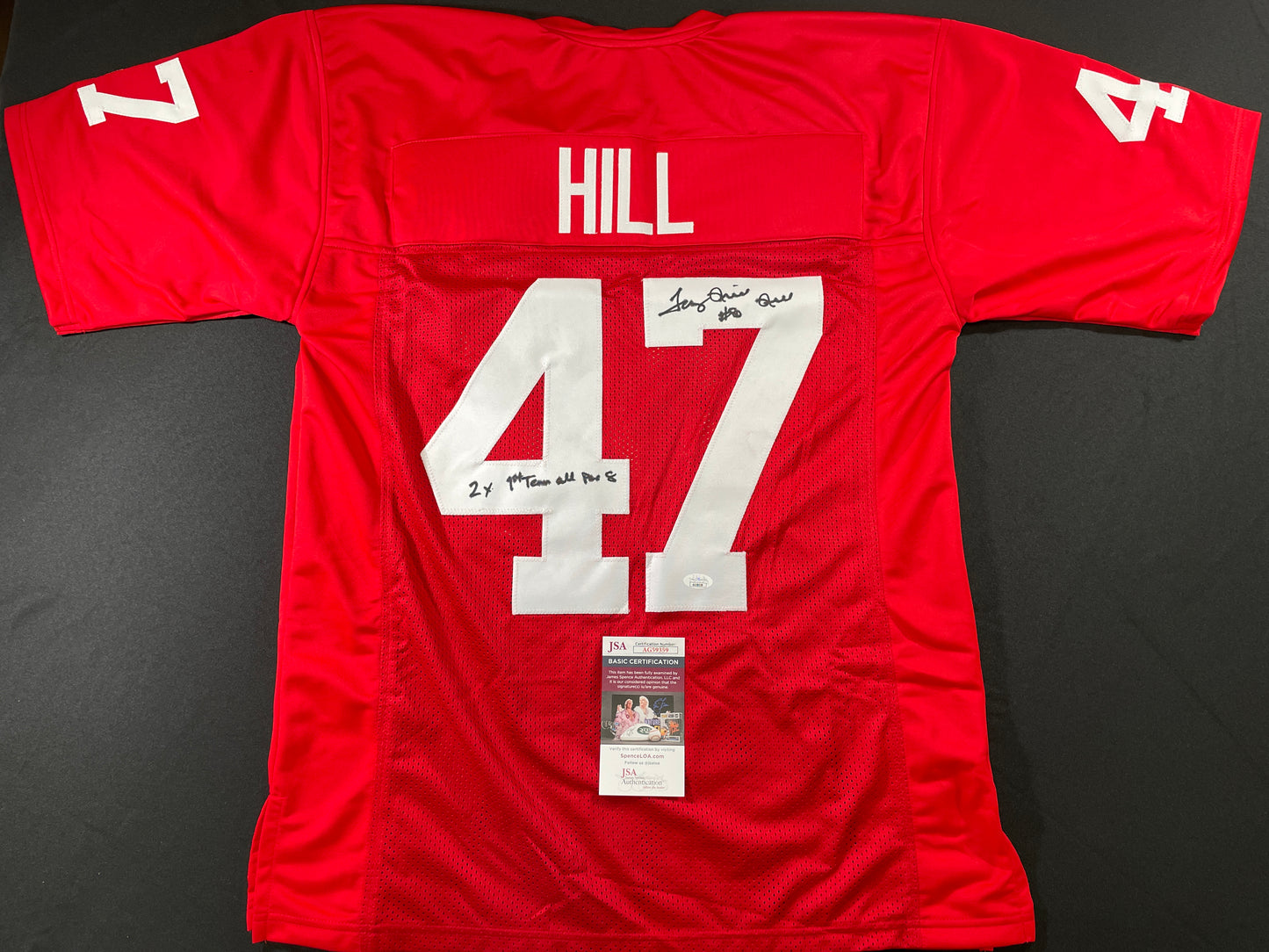 TONY HILL STANFORD CARDINAL SIGNED JERSEY Cowboys w/2x1stTeamAllPac8 JSA