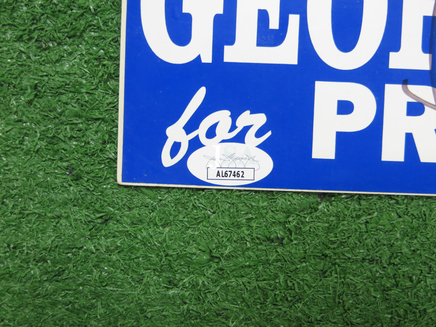 GEORGE BRETT for President '92 SIGNED BUMPER STICKER Kansas City Royals JSA COA