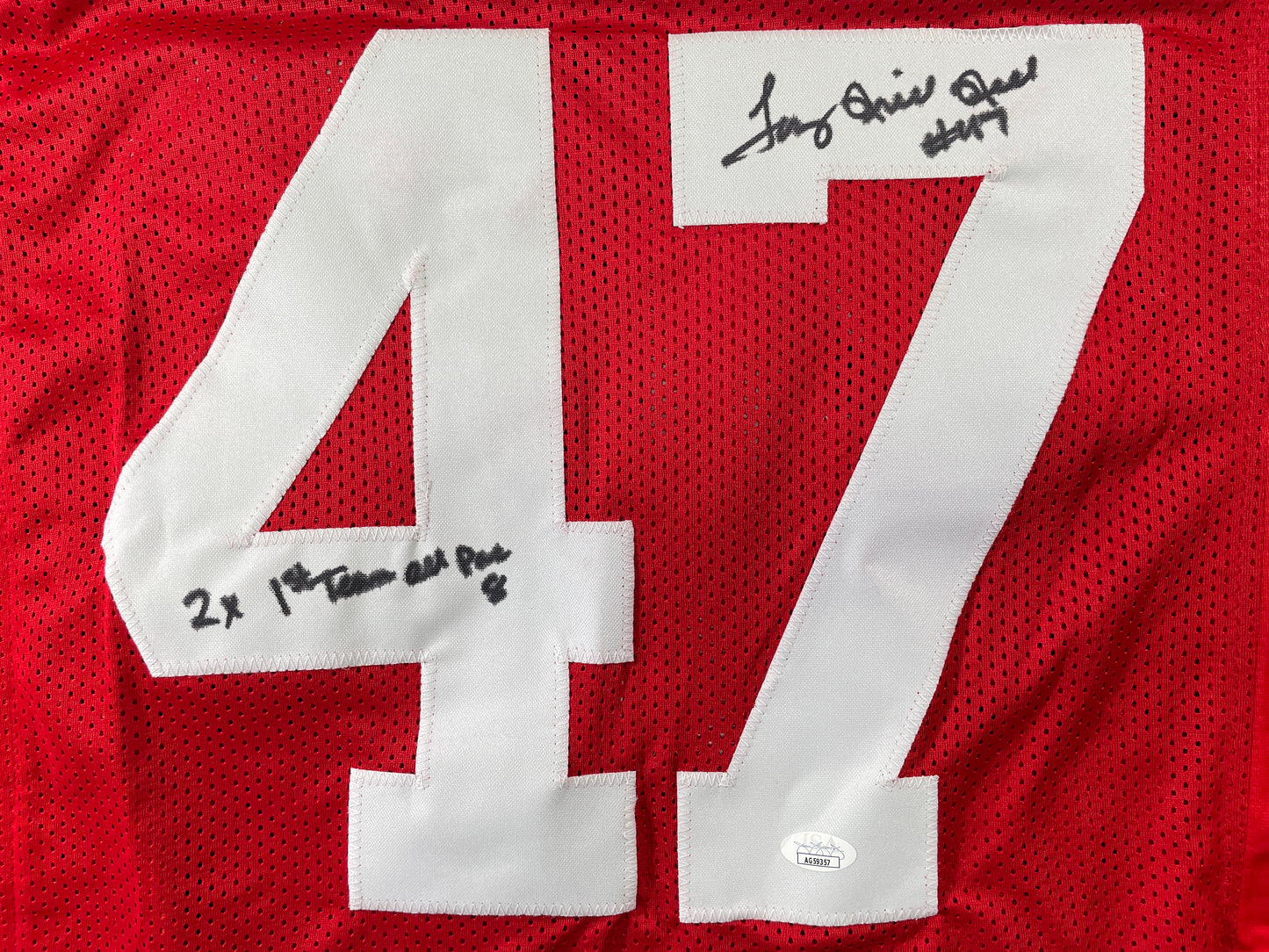 TONY HILL STANFORD CARDINAL SIGNED JERSEY Cowboys w/2x1stTeamAllPac8 JSA