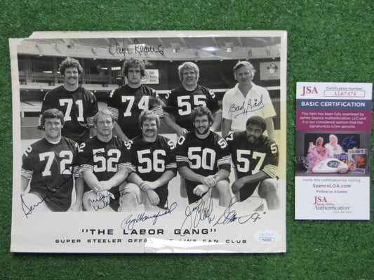 PITTSBURGH STEELERS The Labor Gang SIGNED PHOTO Mike Webster Clack Mullins JSA