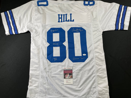 TONY HILL DALLAS COWBOYS SIGNED WHITE JERSEY w/SB Champ XII JSA COA