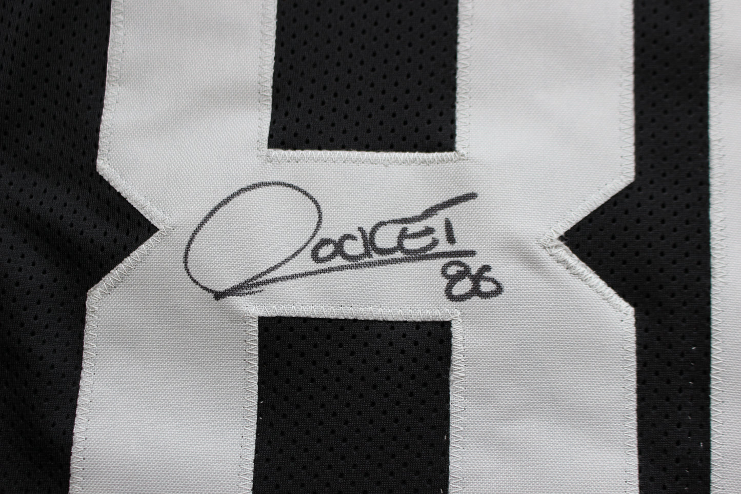 ROCKET ISMAIL RAIDERS SIGNED BLACK JERSEY w/JUST WIN BABY BAS COA
