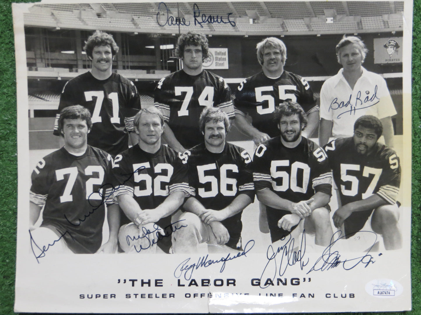 PITTSBURGH STEELERS The Labor Gang SIGNED PHOTO Mike Webster Clack Mullins JSA