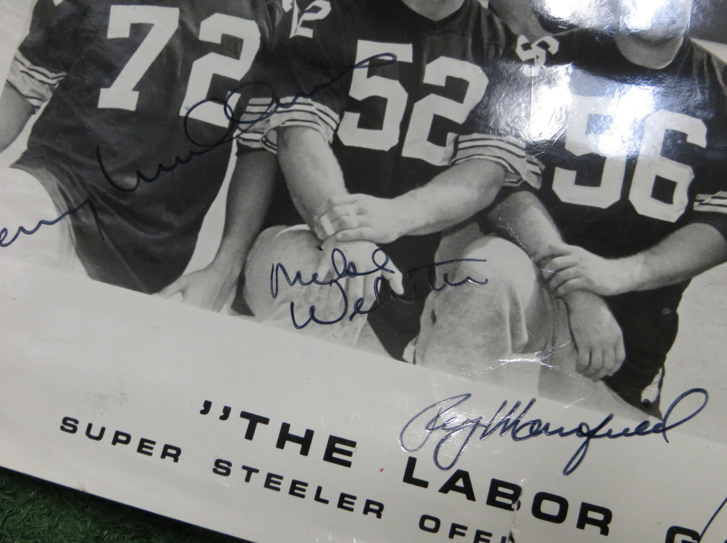 PITTSBURGH STEELERS The Labor Gang SIGNED PHOTO Mike Webster Clack Mullins JSA