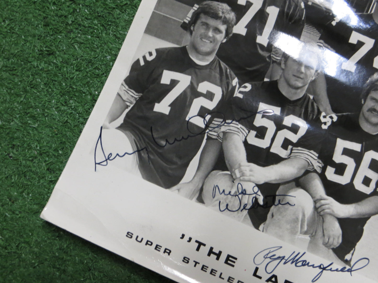 PITTSBURGH STEELERS The Labor Gang SIGNED PHOTO Mike Webster Clack Mullins JSA