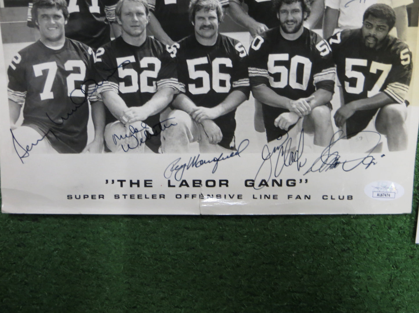 PITTSBURGH STEELERS The Labor Gang SIGNED PHOTO Mike Webster Clack Mullins JSA