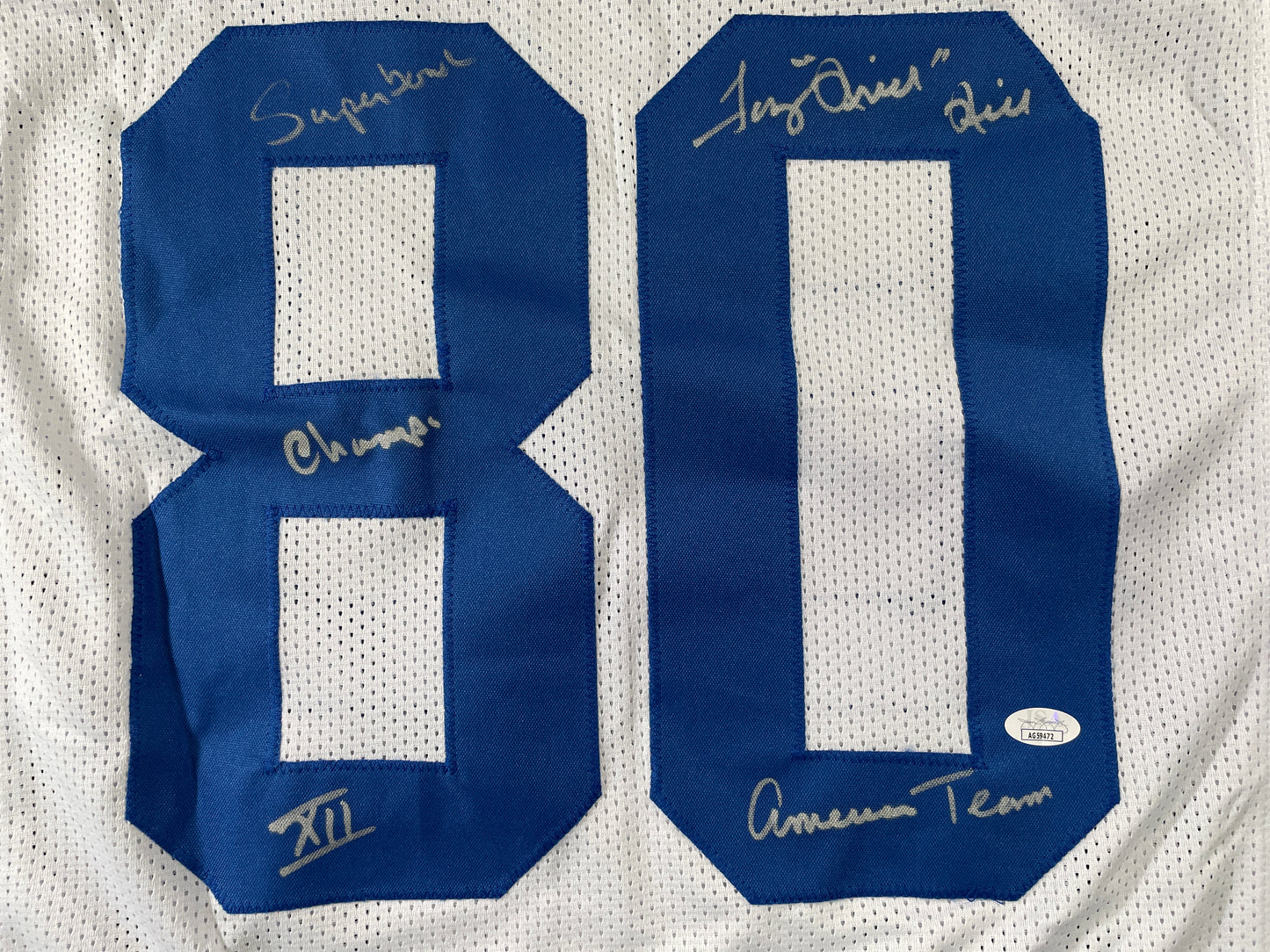 TONY HILL DALLAS COWBOYS SIGNED WHITE JERSEY w/SB Champ XII JSA COA
