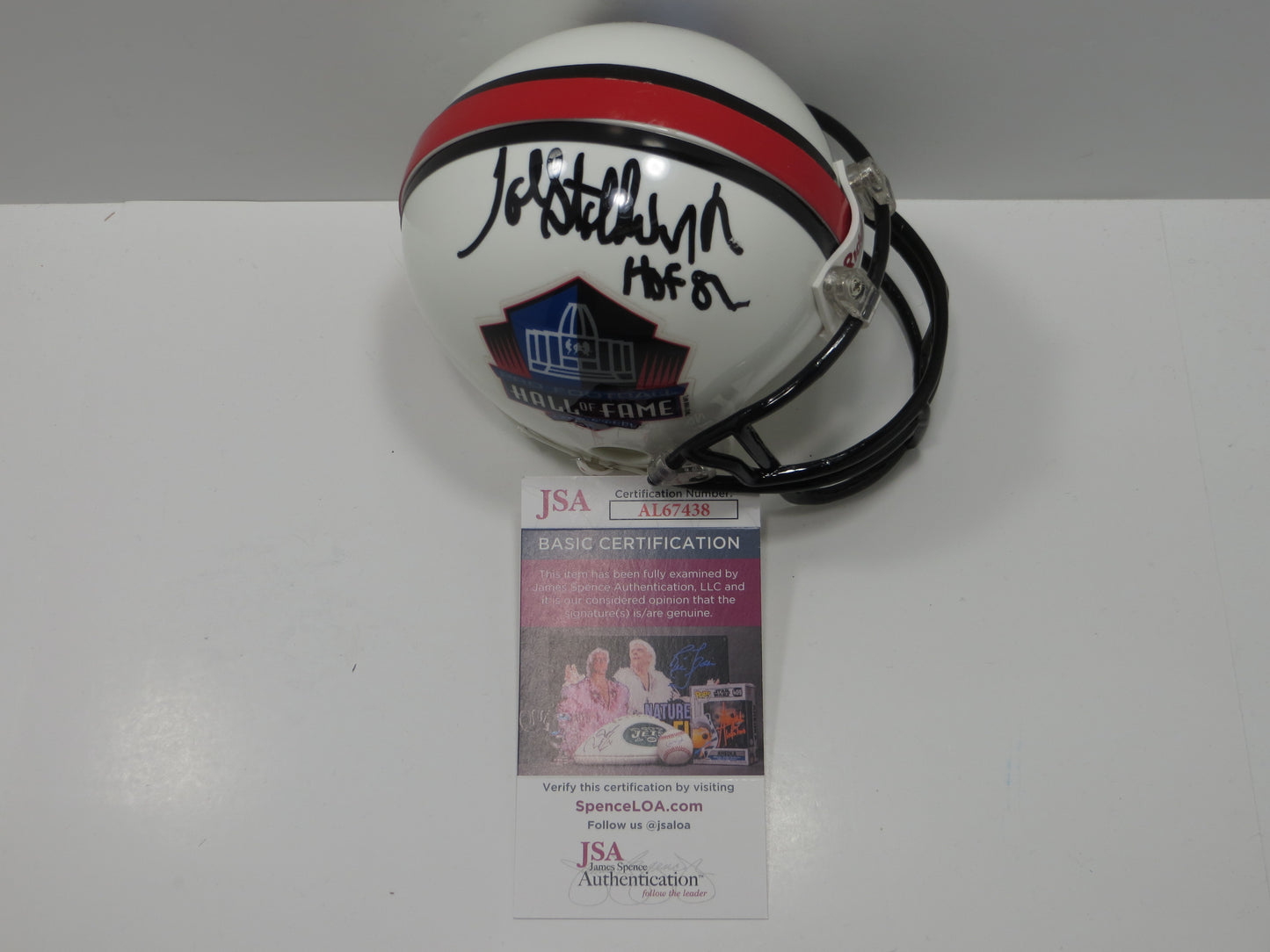 JOHN STALLWORTH PITTSBURGH STEELERS SIGNED NFL Hall of Fame MINI HELMET JSA
