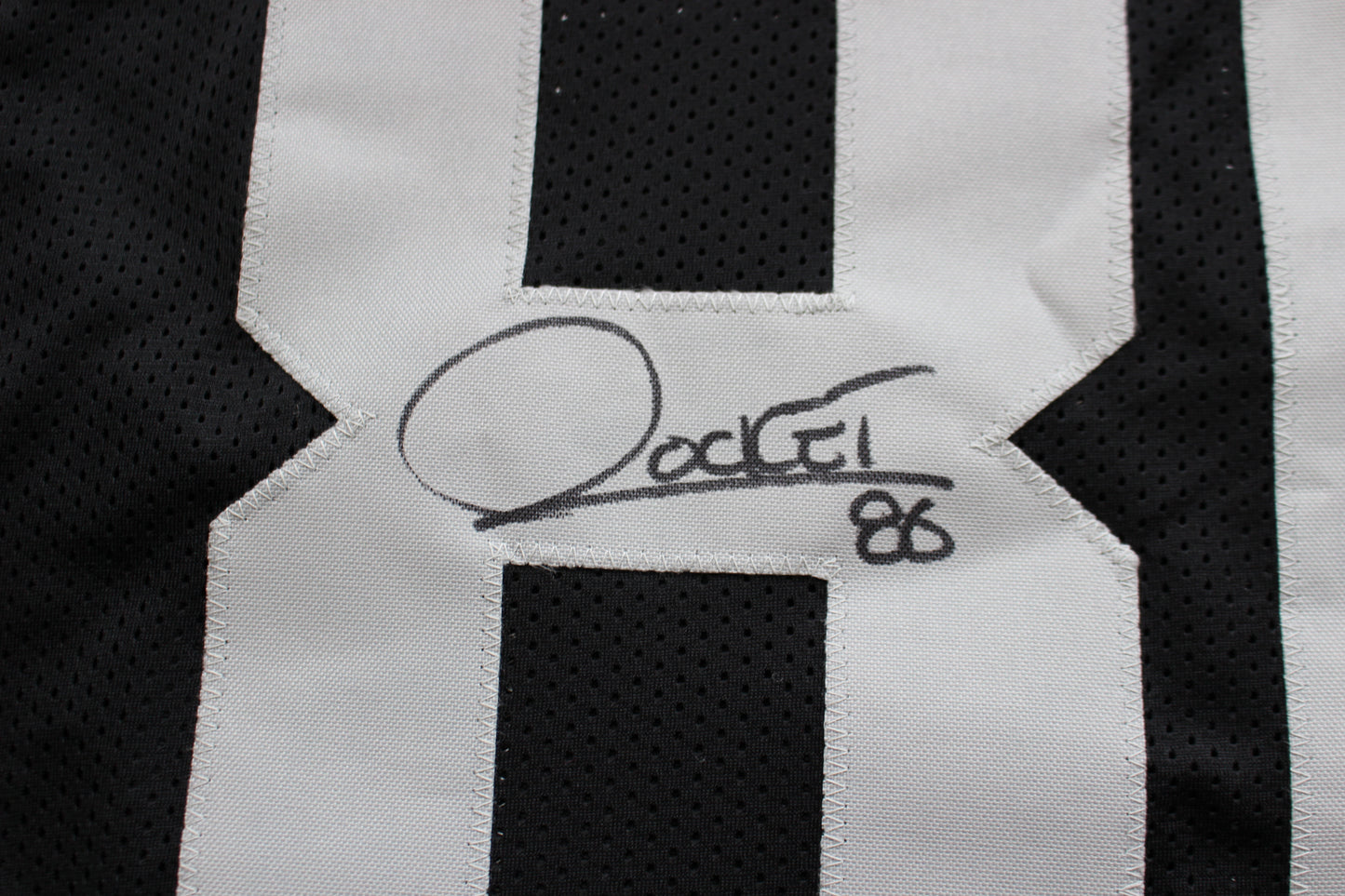 ROCKET ISMAIL RAIDERS SIGNED BLACK JERSEY w/JUST WIN BABY BAS COA